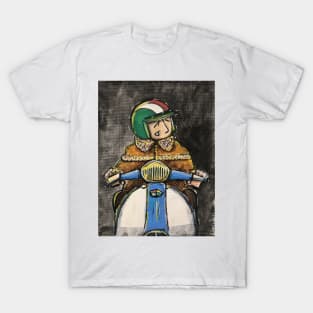 Retro Scooter, Classic Scooter, Scooterist, Scootering, Scooter Rider, Mod Art T-Shirt